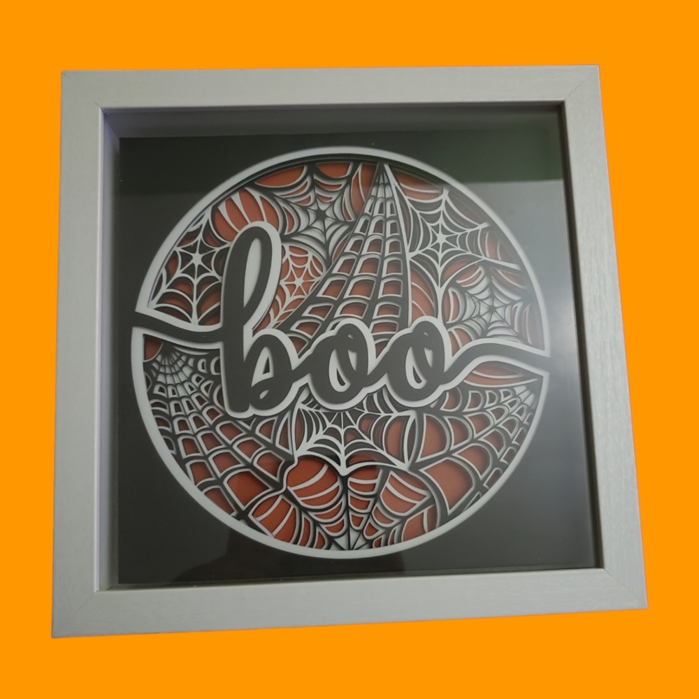9×9 shadow box Halloween decor piece, handmade